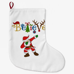 Geloof me, de kerstman die een gedicht aanslaat grote kerstsok