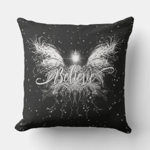 Geloof me Fairy Starlight Fantasy Black Buitenkussen