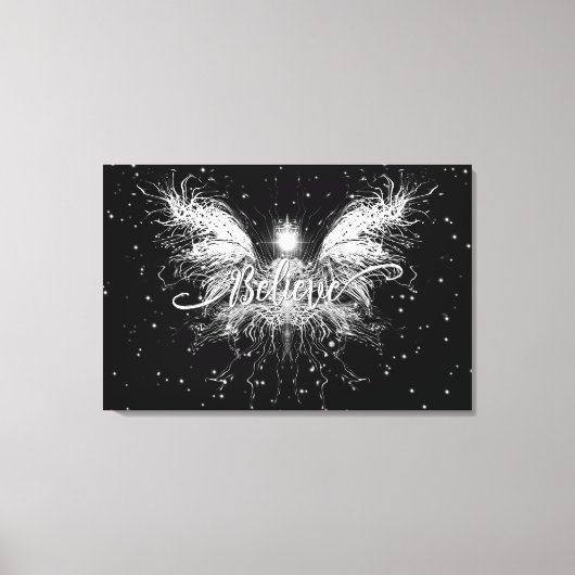 Geloof me Fairy Starlight Fantasy Black Canvas Afdruk (Voorkant)