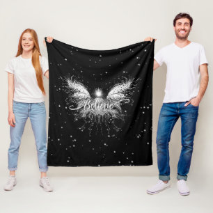 Geloof me Fairy Starlight Fantasy Black Fleece Deken
