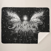 Geloof me Fairy Starlight Fantasy Black Sherpa Deken (Voorkant (horizontaal))