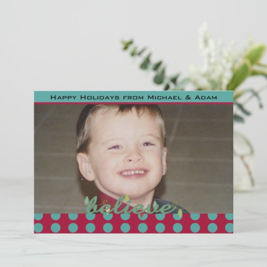 Geloof me Gepersonaliseerd Holiday-fotokaart Feestdagenkaart (Staand voorkant)