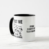 Geloof me, ik ben een improvisatie-fun improv mok (Voorkant links)