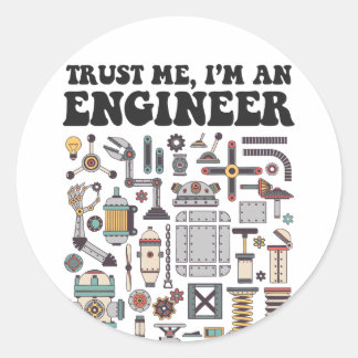 Geloof me, ik ben ingenieur ronde sticker