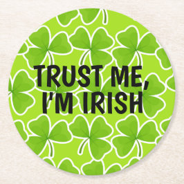 Geloof me, ik ben Irish Green Shamrock Pattern Ronde Kartonnen Onderzetter