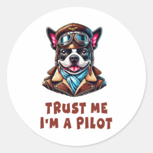 Geloof me, ik ben piloot ronde sticker