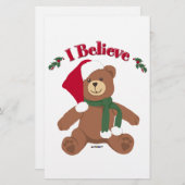 Geloof me. KerstTeddy Bear Briefpapier (Voorkant / Achterkant)