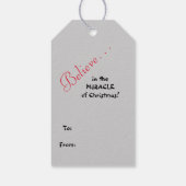 Geloof me! kerstZebra met Red Santa Hat Cadeaulabel (Achterkant)