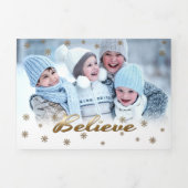 Geloof me. Multi Photo Tri-Fold Kerstmis Kaart (Cover)