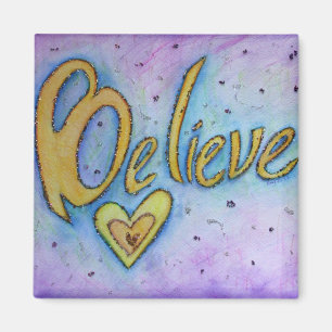 Geloof me Word Art Heart Custom Fridge Magnets Magneet