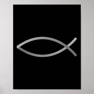 Geloof Met Stijl Jezus Vis Christelijk Symbool Poster
