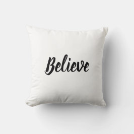 Geloof minimalistische topografie zwart-wit kussen