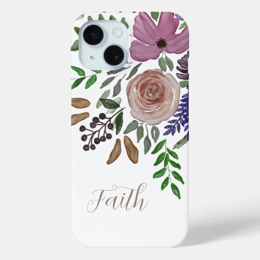 Geloof Modern Vrouwelijk Christelijk Wit Bloemen Case-Mate iPhone Case (Achterkant)