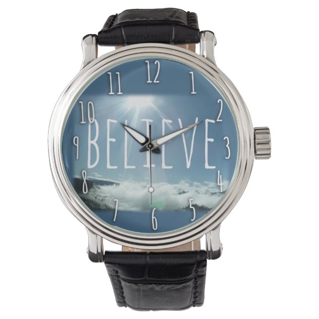 Geloof Motivatie Gezegde Horloge (Voorkant)