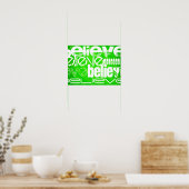 Geloof; Neon Green Stripes Poster (Keuken)