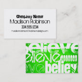 Geloof; Neon Green Stripes Visitekaartje (Voorkant / Achterkant)