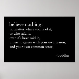 Geloof niets poster