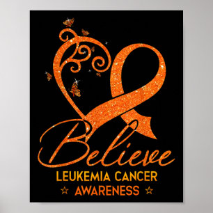 Geloof Oranje Lint Hart Leukemie Bloedkanker  Poster