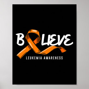Geloof Oranje lintleukemie Bloedkanker Awaren Poster