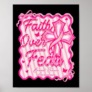 Geloof Over Angst Borstkanker Bewustzijn Roze Coqu Poster