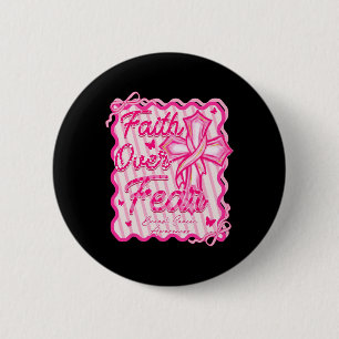 Geloof Over Angst Borstkanker Bewustzijn Roze Coqu Ronde Button 5,7 Cm