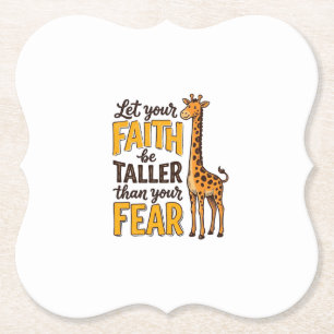 Geloof Over Angst Giraffe Vintage Christelijk T-sh Kartonnen Onderzetters