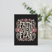 Geloof over angst groovy Christelijk Briefkaart (Staand voorkant)