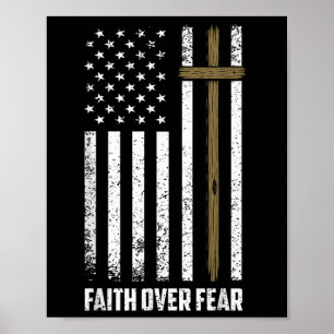 Geloof Over Angst Jezus Christelijk Kruis God Gelo Poster