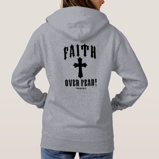 Geloof Over Angst Psalm 56:3 Hoodie (Achterkant)