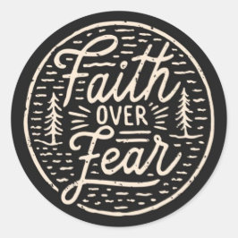 Geloof Over Angst Religieus Citaat Ronde Sticker