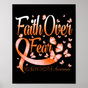 Geloof over angst RSD CRPS Bewustzijn Vlinder Poster