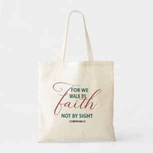 Geloof over het zien wandelen in Christus' Hemelse Tote Bag