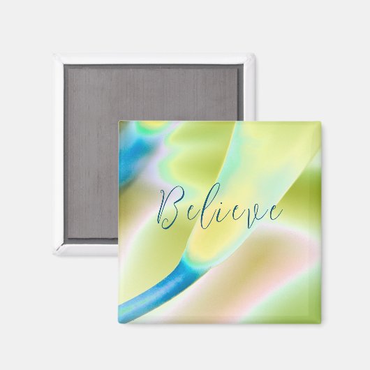 "Geloof" Print Square Magnet Magneet (Voorkant / Achterkant)