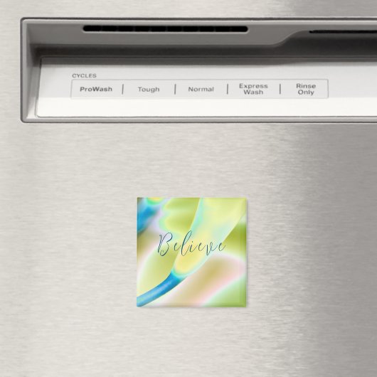 "Geloof" Print Square Magnet Magneet (Insitu (Vaatwasser))