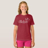 Geloof Rendier Script Shirt – Minimale Kerst (Voorkant volledig)