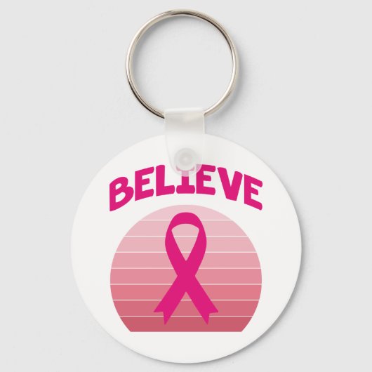 Geloof roze lintretrob sleutelhanger (Voorkant)