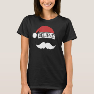 Geloof Santa Hat Pet Snor Grappig Kinder familie C T-shirt