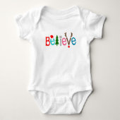 Geloof Santa Hat Reindeer Antlers | Kerstmis Romper (Voorkant)