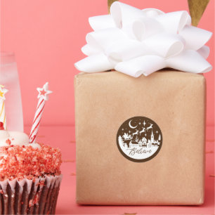 Geloof Santa Silhouette Ronde Sticker