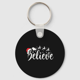 Geloof Santa Xmas Pyjama Fun Christmas Vibes Manne Sleutelhanger