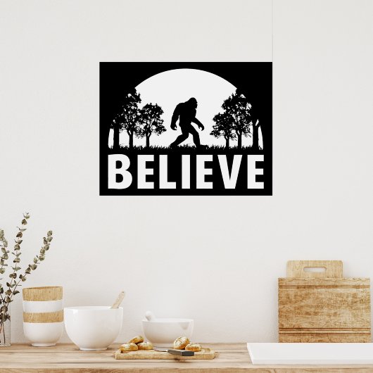 Geloof Sasquatch Poster (Keuken)