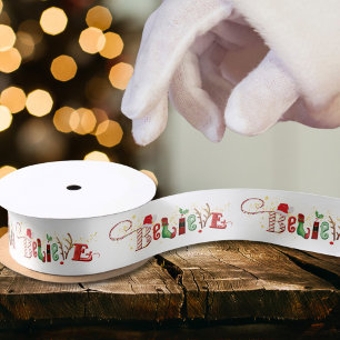 Geloof Schattigee kerstman typografie kerst Lint