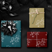 Geloof script | White Holiday Snowflake Flourish Inpakpapier Vel