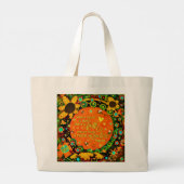 Geloof Sinaasappel Geel Bloemen Bumblebee Irelyn Grote Tote Bag (Achterkant)