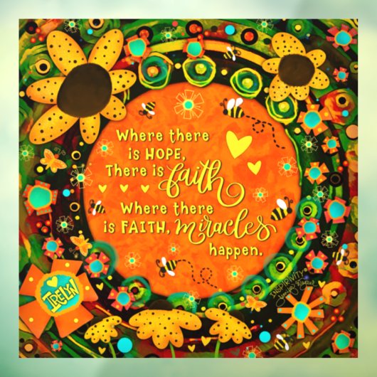 Geloof Sinaasappel Geel Bloemen Bumblebee Irelyn Raamsticker (Vel 3)