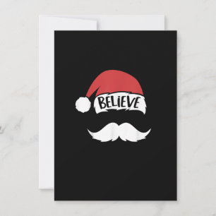 Geloof Sinterklaas Hoed Witte Snor Kerst Grappig F Kaart