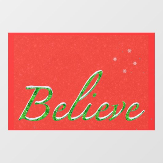 Geloof Snowy Green Script Font Raamsticker (Vel)