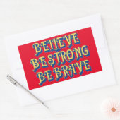 GELOOF, STERK, BRAVE inspirerend Rechthoekige Sticker (Envelop)