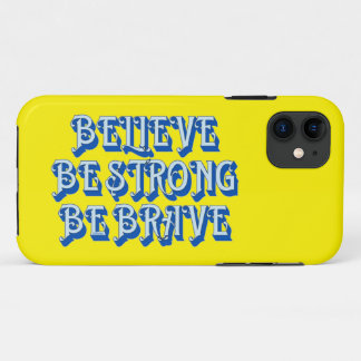 GELOOF, STERK, BRAVE motivatie iPhone 11 Hoesje