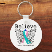 Geloof - Thyroid Cancer Butterfly Sleutelhanger (Voorkant)